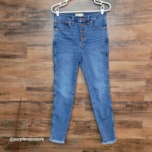 Madewell Jeans 28 Button Fly Skinny 10" High Rise Mackey Wash Tummy Control